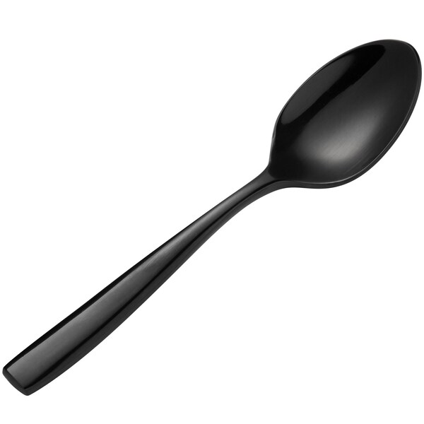 Bon Chef Manhattan, Demitasse Spoon, Mirror Finish, 18/10, 4.88" - Black , set of 12 S3016B - main